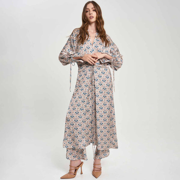 <span class="grassetto"> ABITO </span> Kimono Satin Fantasia Beige
